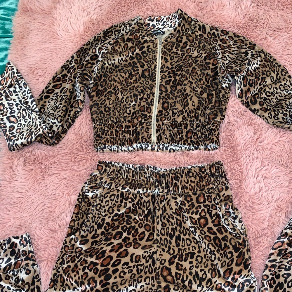 Velour Leopard Tracksuit